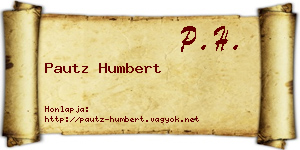 Pautz Humbert névjegykártya